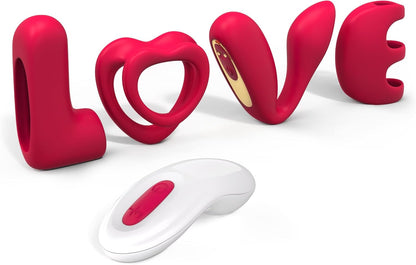 Love Vibrator Kit, Versatile Remote Adult Sex Toys Set for Women & Couples - External Stimulator, Dual Cock Ring, Couple & Finger Vibrator with Detachable Rechargeable Vibrating Bullet