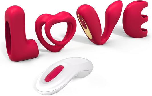Love Vibrator Kit, Versatile Remote Adult Sex Toys Set for Women & Couples - External Stimulator, Dual Cock Ring, Couple & Finger Vibrator with Detachable Rechargeable Vibrating Bullet