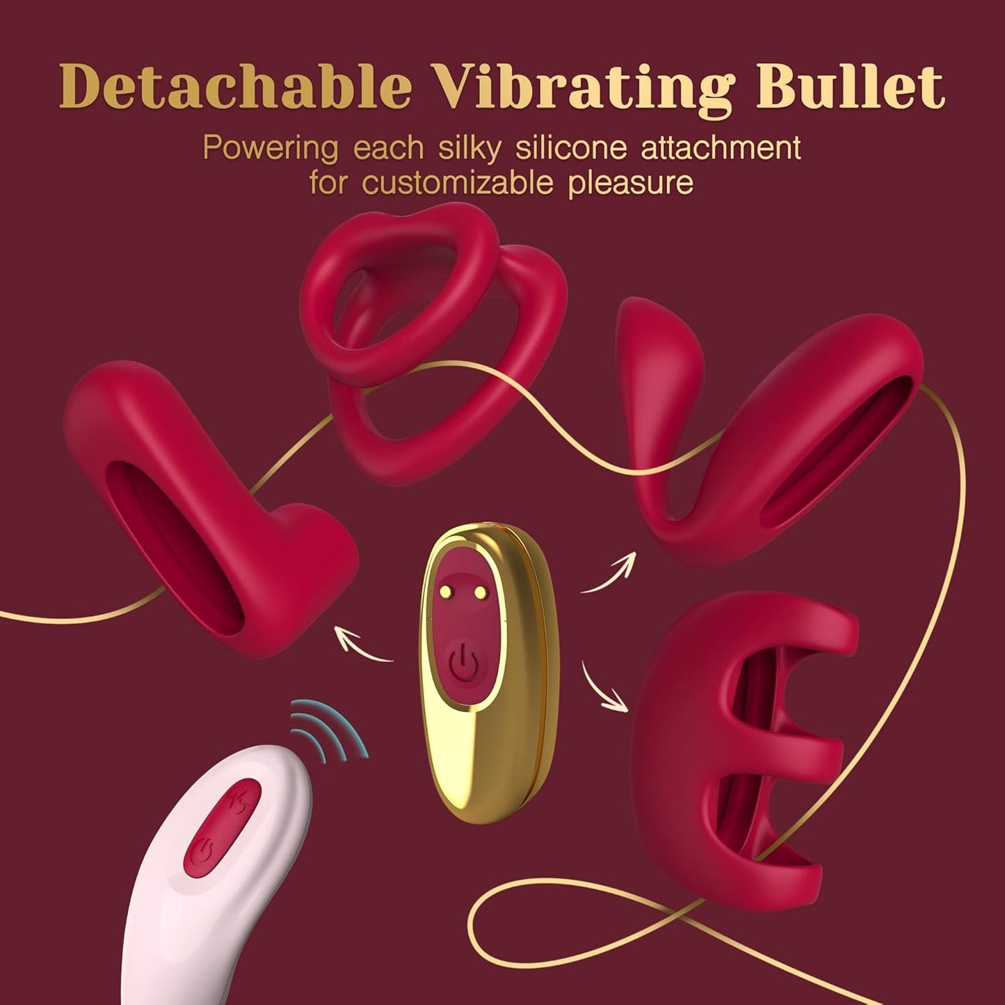 Love Vibrator Kit, Versatile Remote Adult Sex Toys Set for Women & Couples - External Stimulator, Dual Cock Ring, Couple & Finger Vibrator with Detachable Rechargeable Vibrating Bullet