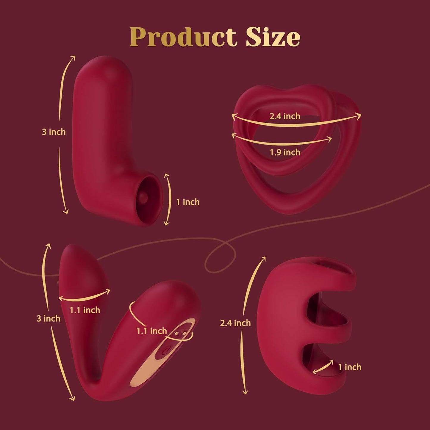 Love Vibrator Kit, Versatile Remote Adult Sex Toys Set for Women & Couples - External Stimulator, Dual Cock Ring, Couple & Finger Vibrator with Detachable Rechargeable Vibrating Bullet