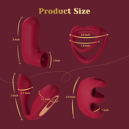 Love Vibrator Kit, Versatile Remote Adult Sex Toys Set for Women & Couples - External Stimulator, Dual Cock Ring, Couple & Finger Vibrator with Detachable Rechargeable Vibrating Bullet